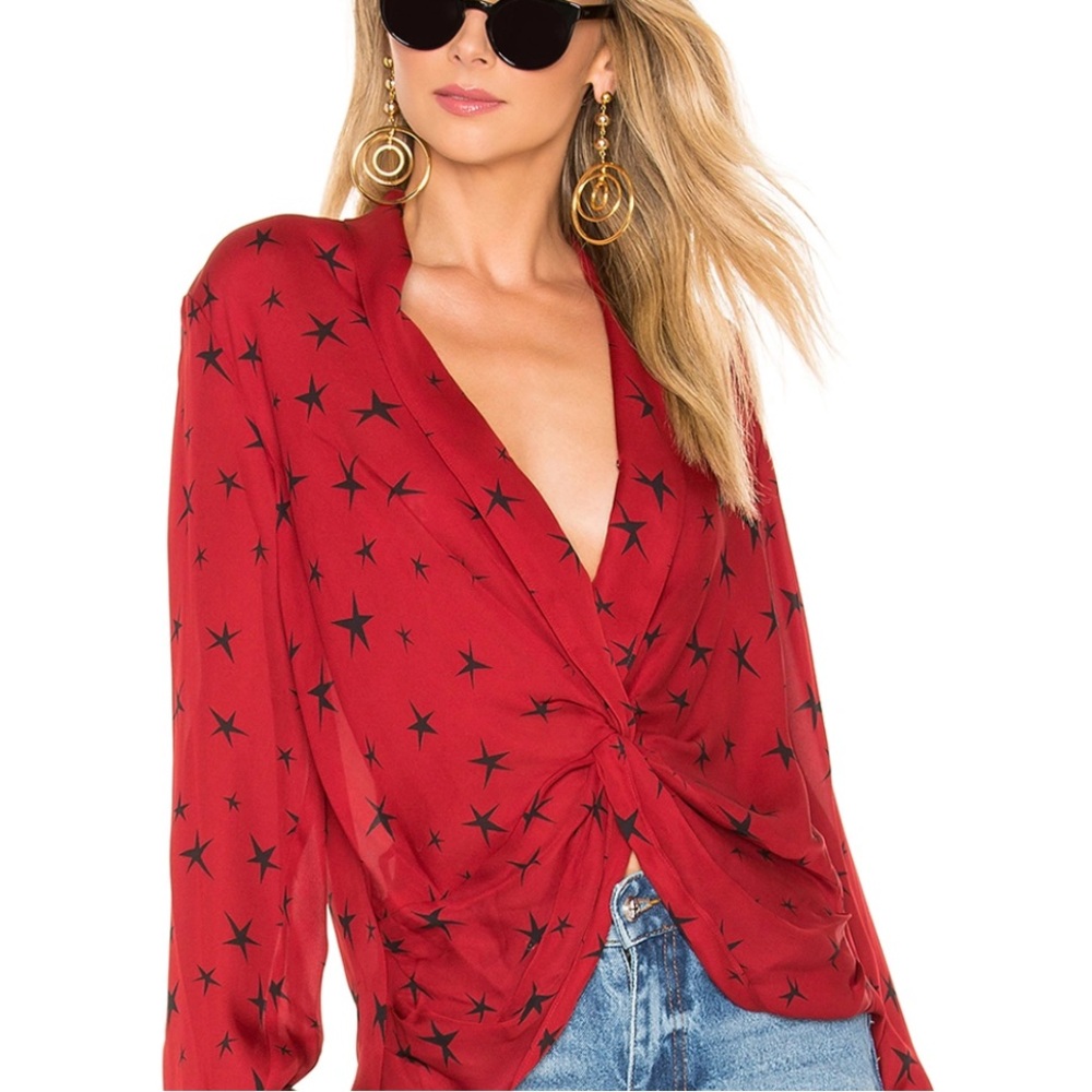⭐️L'AGENCE Star Print 100% Silk Blouse⭐️